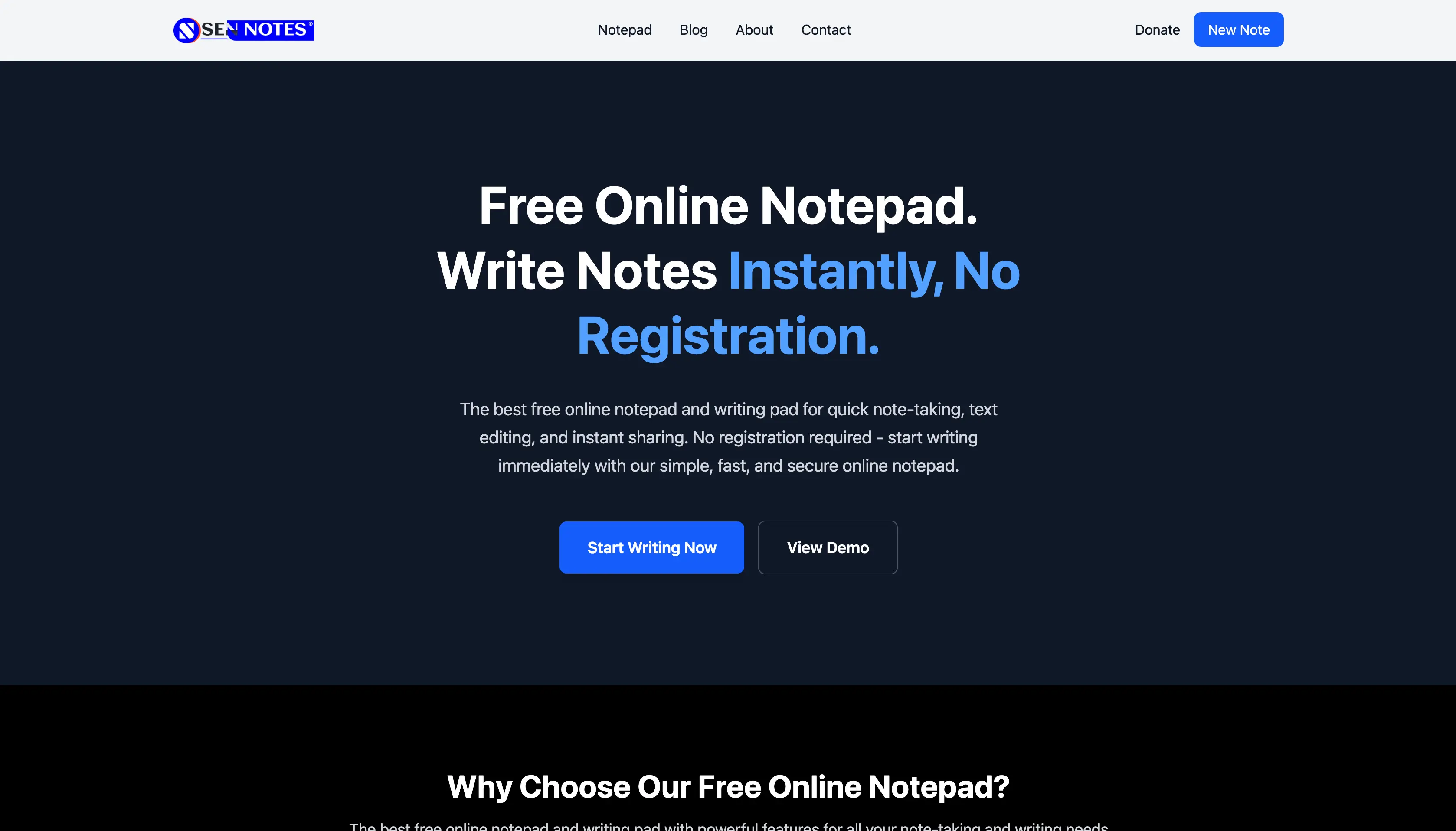 Sen Notepad project screenshot